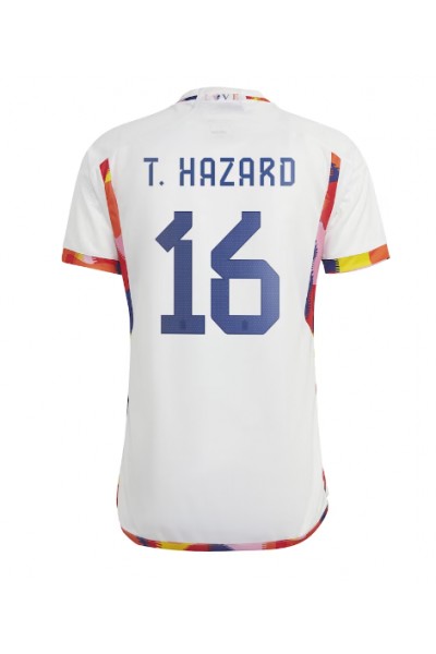 België Thorgan Hazard #16 Voetbaltruitje Uit tenue WK 2022 Korte Mouw